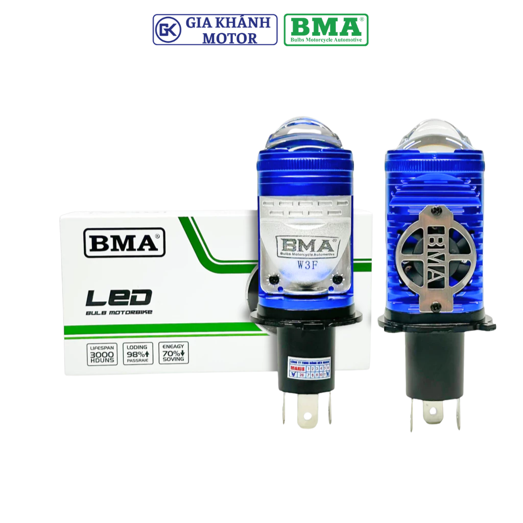 Đèn Pha LED Bi Cầu Mini BMA W3F 55W Chân H4 Lắp Ô Tô Xe Máy - Ảnh 2