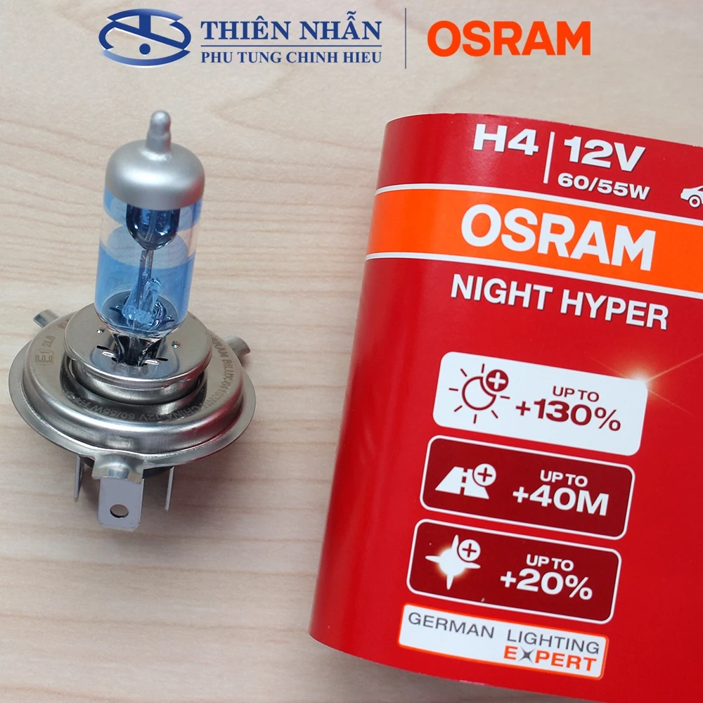 Bóng đèn HALOGEN OSRAM H4 trước SH, Dylan, Attila tăng sáng (64193NH-HCB)