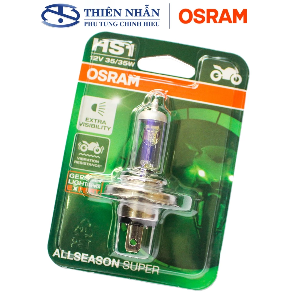 Bóng đèn HALOGEN OSRAM HS1 Vision, Air Blade 110 (Việt)/125, Wave RS, Sirius tăng sáng phá sương (64185ALS-01B)
