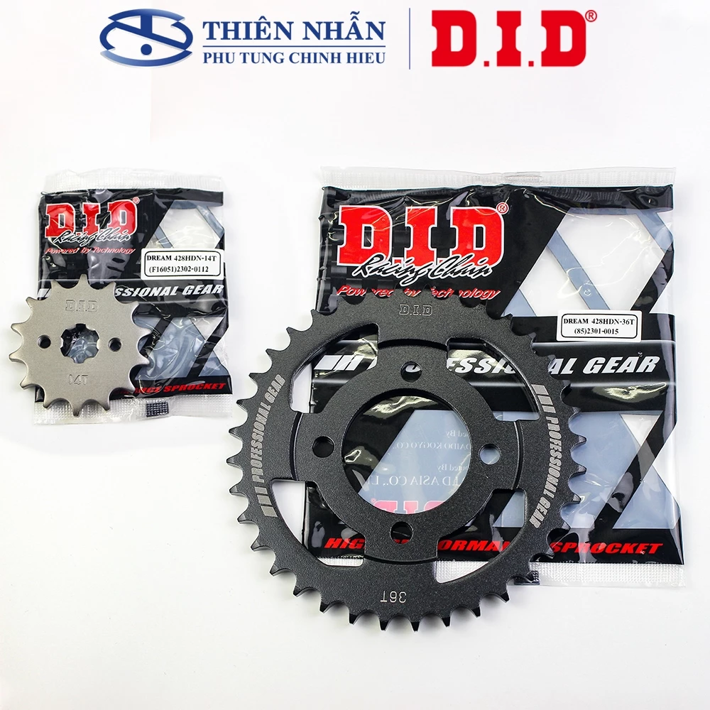 Nhông sên dĩa DID xe Dream (sên 10 ly) 428HDN-100L, 14T-36T - Ảnh 2