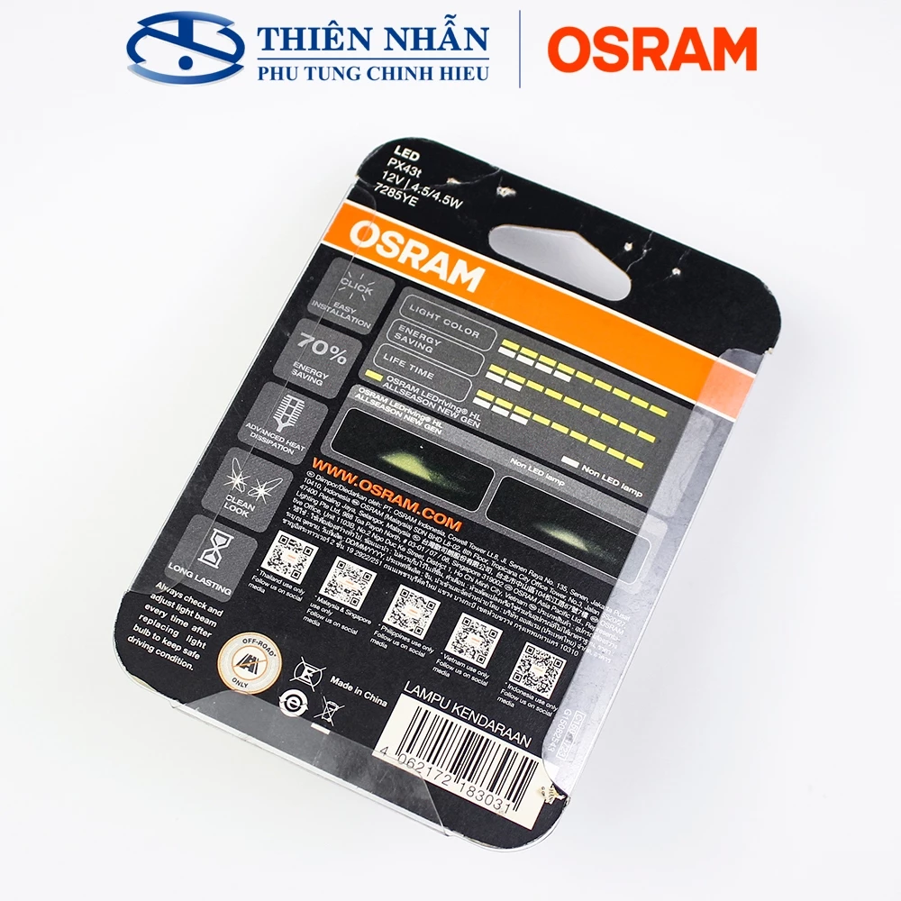 Bóng đèn LED OSRAM HS1 xe Air Blade 125, Wave RS, Future Neo, Exciter 135/150, Vision tăng sáng, phá sương (7285YE) - Ảnh 2