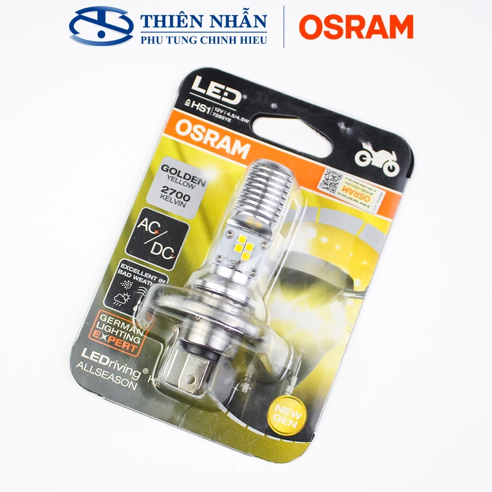 Bóng đèn LED OSRAM HS1 xe Air Blade 125, Wave RS, Future Neo, Exciter 135/150, Vision tăng sáng, phá sương (7285YE)